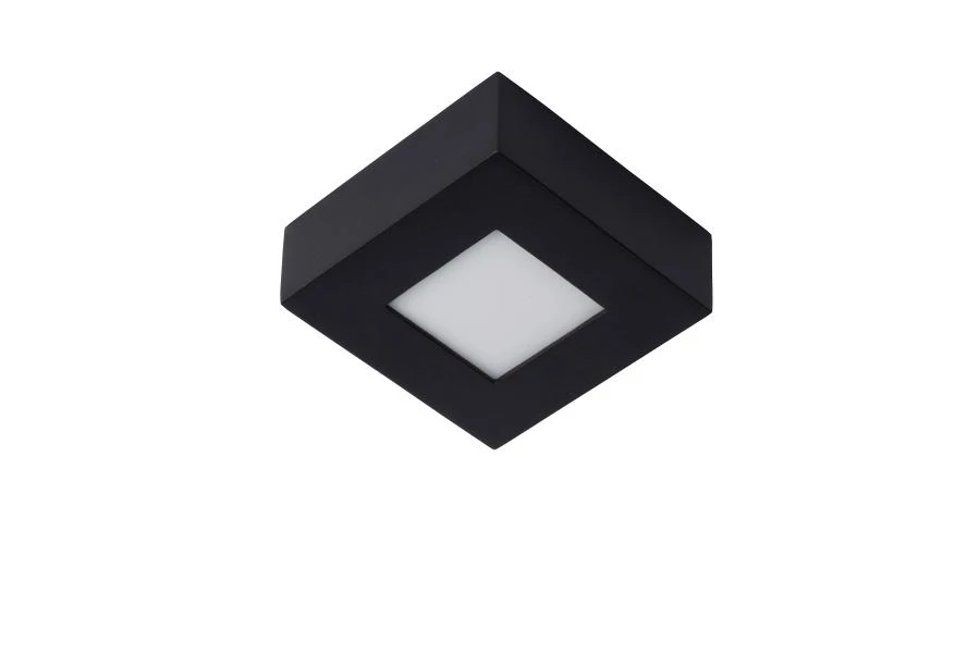 Lucide BRICE-LED - Plafonnière Badkamer - LED Dimb. - 1x8W 3000K - IP44 - Zwart - uit